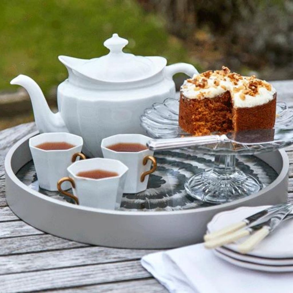 Duck and Pheasant Feather Serving Tray by Wingfield Digby