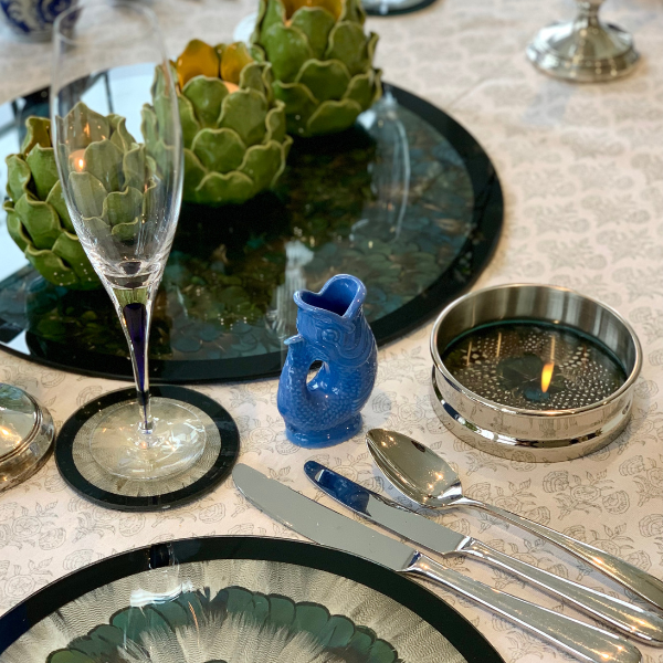Place Setting with Guinea Fowl & Green Pheasant Wine Coaster