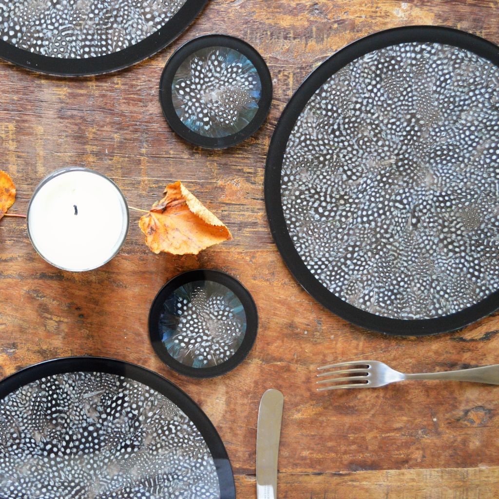 Guinea Fowl Feather Placemats by Wingfield Digby