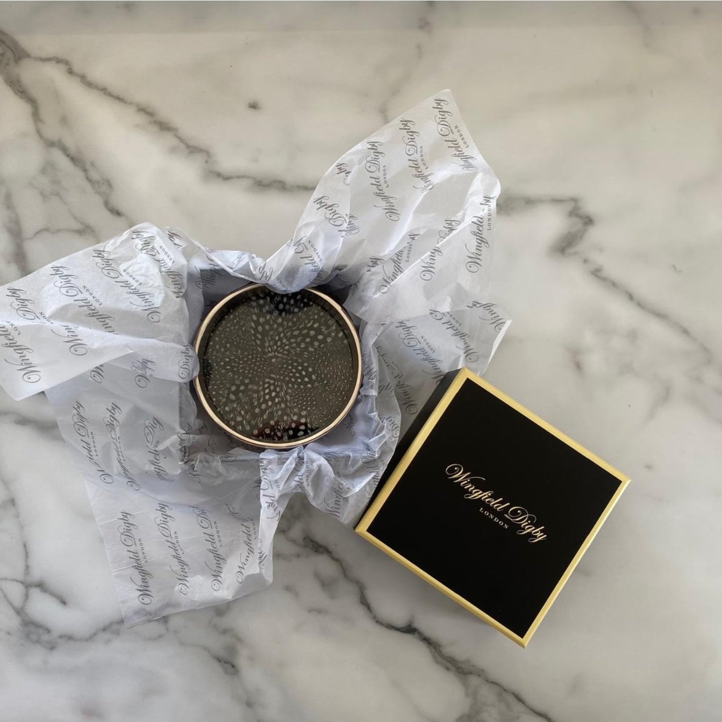 Guinea Fowl Feather Wine Coaster