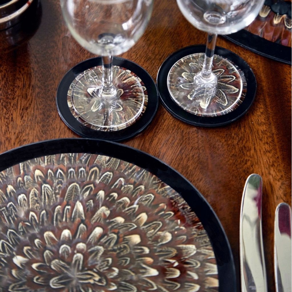 Outlet Item: Cock Pheasant Feather Coasters by Wingfield Digby