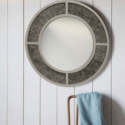 Outlet Item: Guinea Fowl Feather Mirror by Wingfield Digby