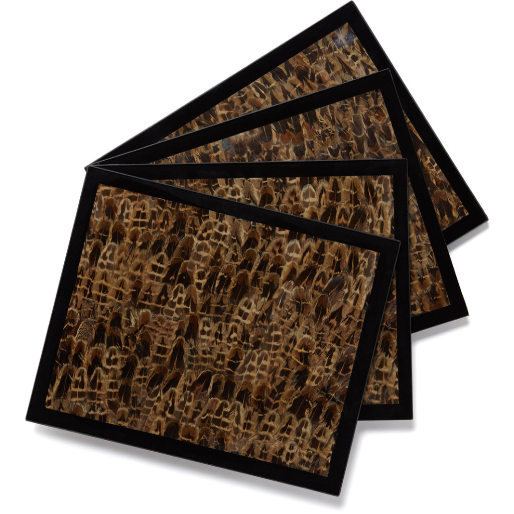 Outlet Item: Square Hen Pheasant Feather Placemats by Wingfield Digby