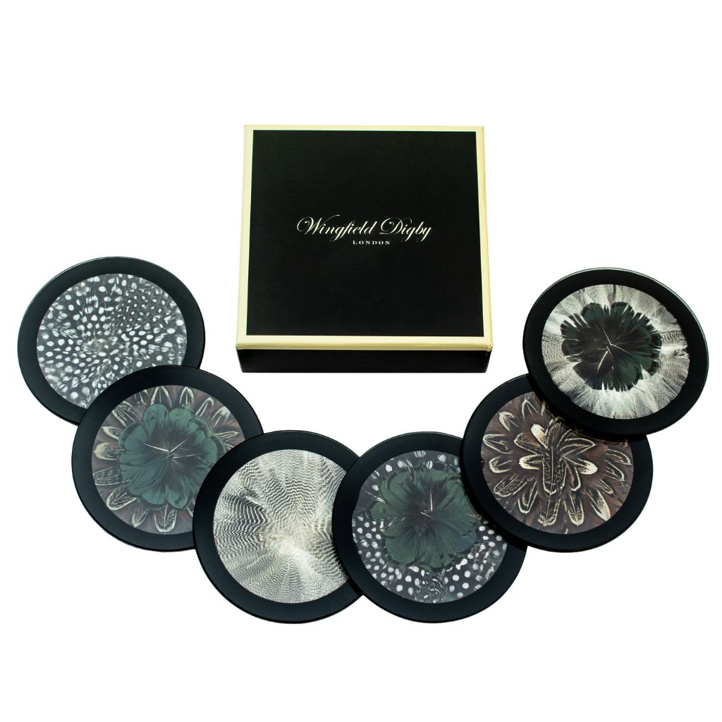 Mixed Feather Coasters by Wingfield Digby