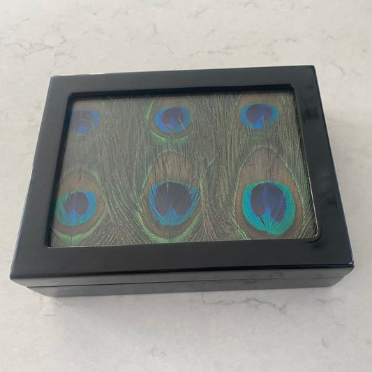 Peacock Feather Card Box - 20% Off (Last Chance To Buy)