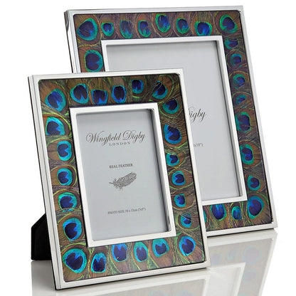 Peacock feather photo frame by Wingfield Digby