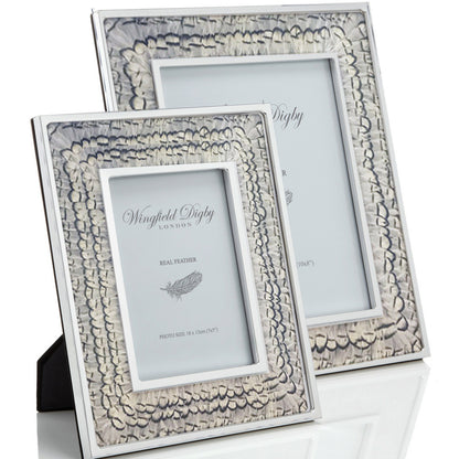 Outlet Item: White Pheasant Feather Photo Frame by Wingfield Digby