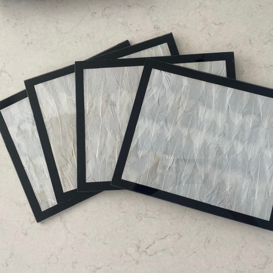 White Pheasant Square Placemats - Set of 4 - 40% Off (Last Chance To Buy)