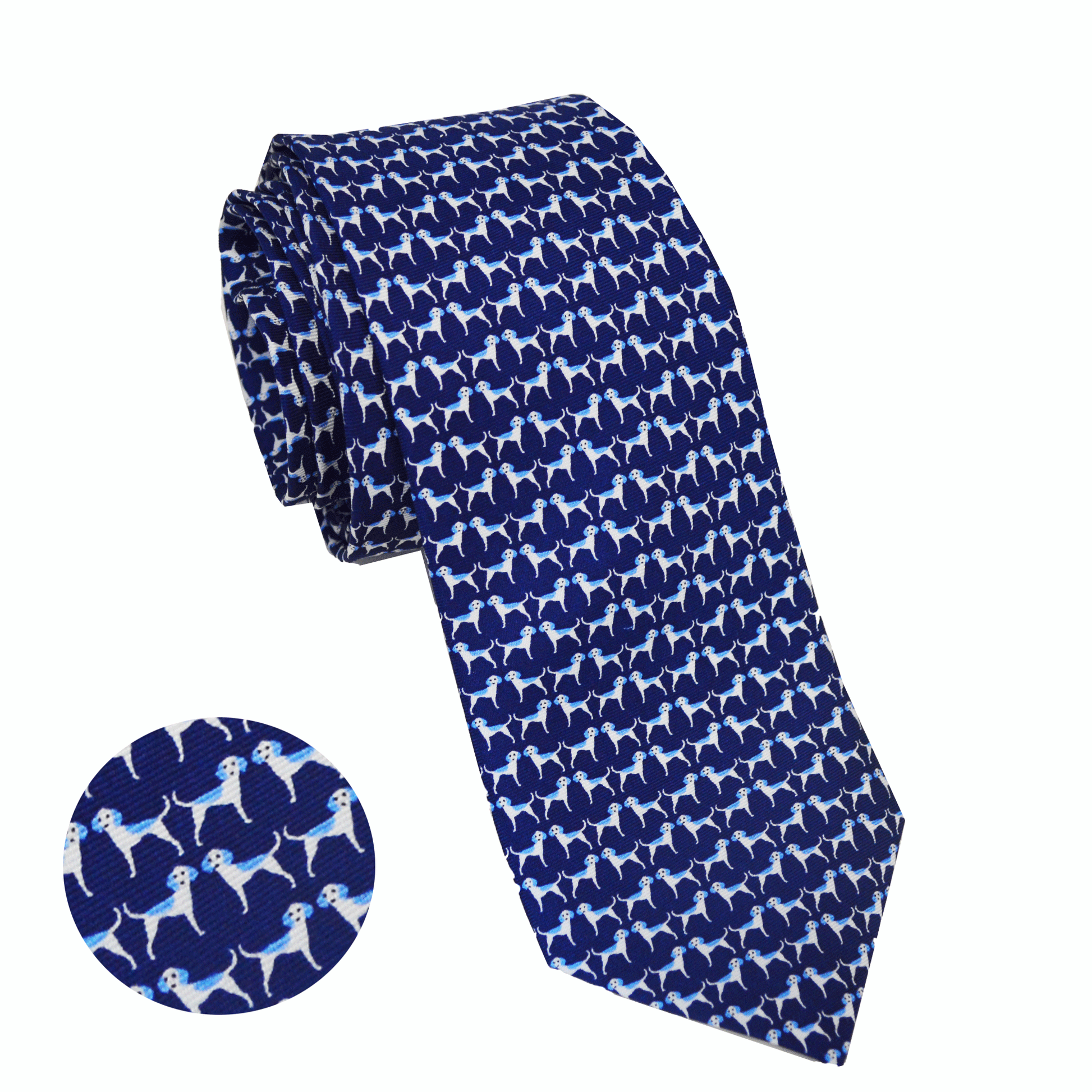 luxury silk tie - dog pattern 