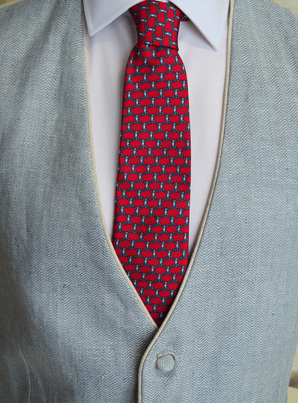 Monkey design Silk tie by Wingfield Digby