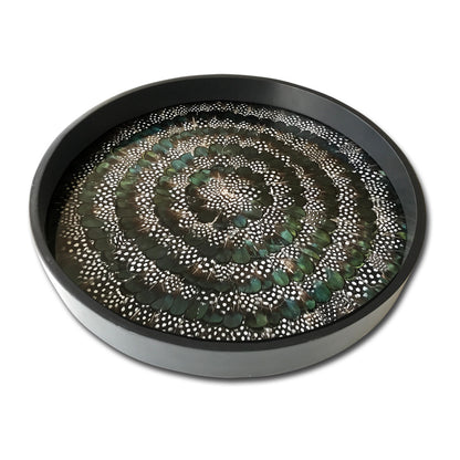 Guinea Fowl and Pheasant Feather Tray by Wingfield Digby